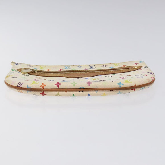LOUIS VUITTON Monogram Multicolor Pochette GM Pouch White M60027 LV Auth hk2317