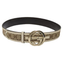 GUCCI GG Canvas Belt 35.4"" Beige 114876 Auth hk2325-1