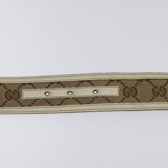GUCCI GG Canvas Belt 35.4"" Beige 114876 Auth hk2325