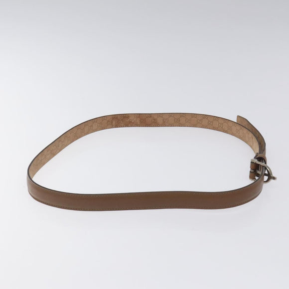 GUCCI Belt Leather 42.9"" Brown Auth hk2326