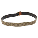 GUCCI GG Canvas Belt 35.8"""" Beige 121290 Auth hk2327-3