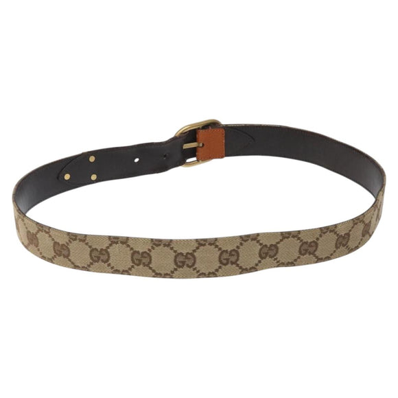 GUCCI GG Canvas Belt 35.8"""" Beige 121290 Auth hk2327