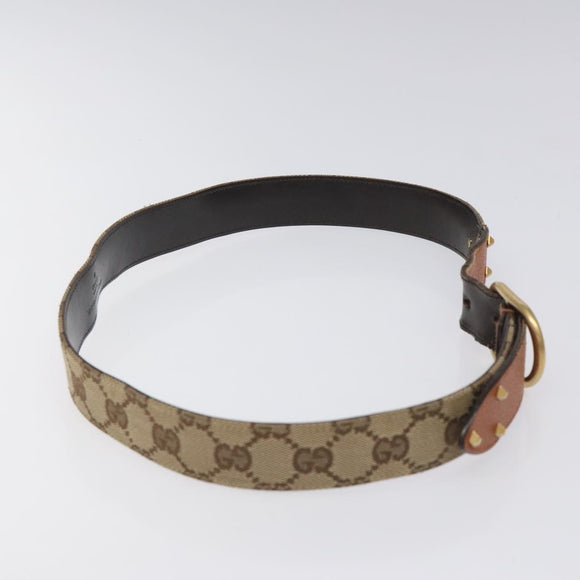 GUCCI GG Canvas Belt 35.8"""" Beige 121290 Auth hk2327