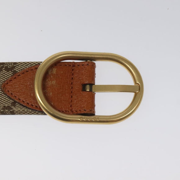 GUCCI GG Canvas Belt 35.8"""" Beige 121290 Auth hk2327