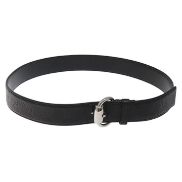 GUCCI GG Canvas Guccissima Belt Leather 40.2"" Black 162942 Auth hk2328