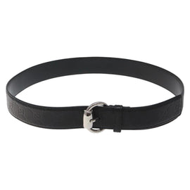 GUCCI GG Canvas Guccissima Belt Leather 40.2"" Black 162942 Auth hk2328 - 0