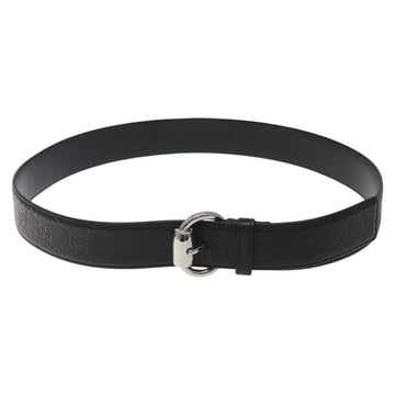 GUCCI GG Canvas Guccissima Belt Leather 40.2"" Black 162942 Auth hk2328 - 0