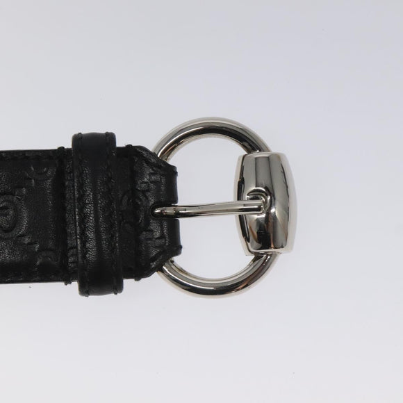 GUCCI GG Canvas Guccissima Belt Leather 40.2"" Black 162942 Auth hk2328