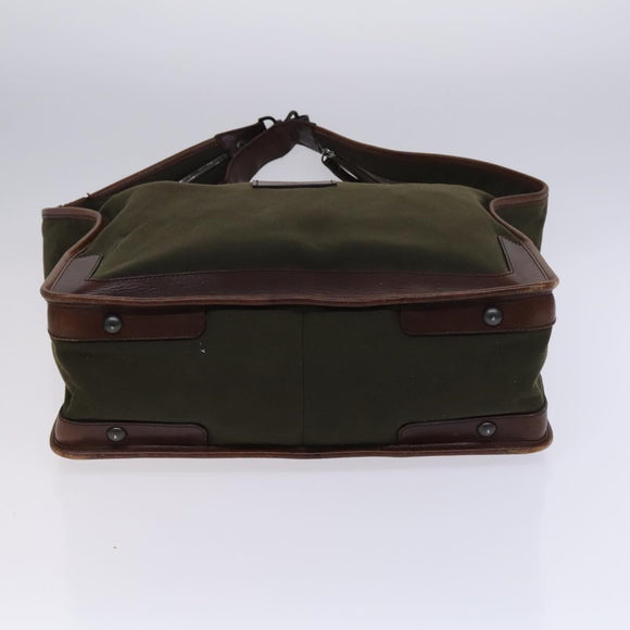 GUCCI Shoulder Bag Canvas Khaki Auth hk2330