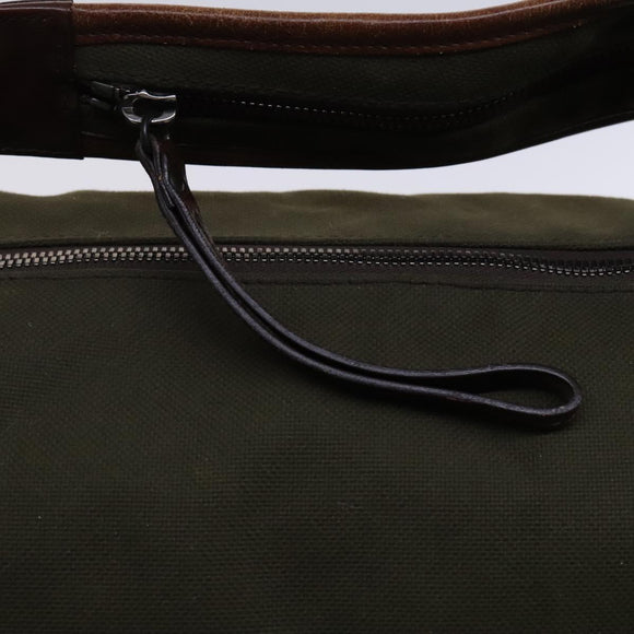 GUCCI Shoulder Bag Canvas Khaki Auth hk2330