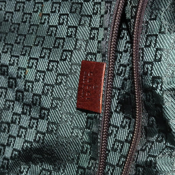 GUCCI Shoulder Bag Canvas Khaki Auth hk2330