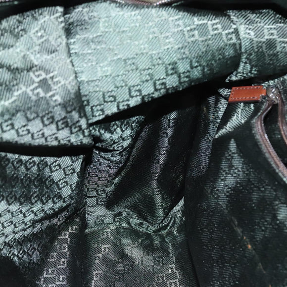 GUCCI Shoulder Bag Canvas Khaki Auth hk2330