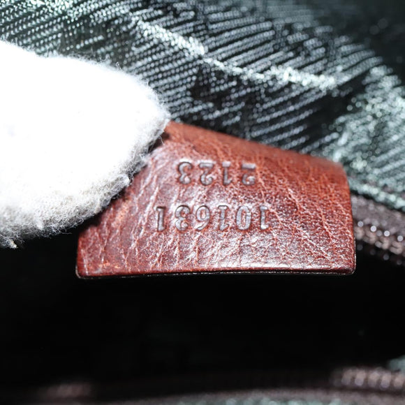 GUCCI Shoulder Bag Canvas Khaki Auth hk2330