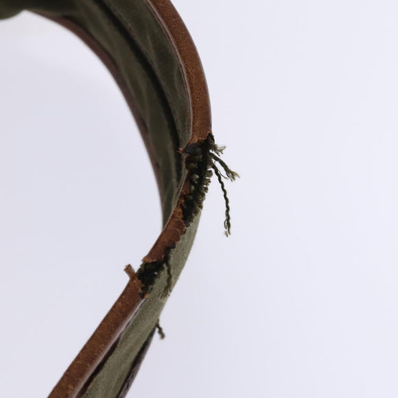 GUCCI Shoulder Bag Canvas Khaki Auth hk2330