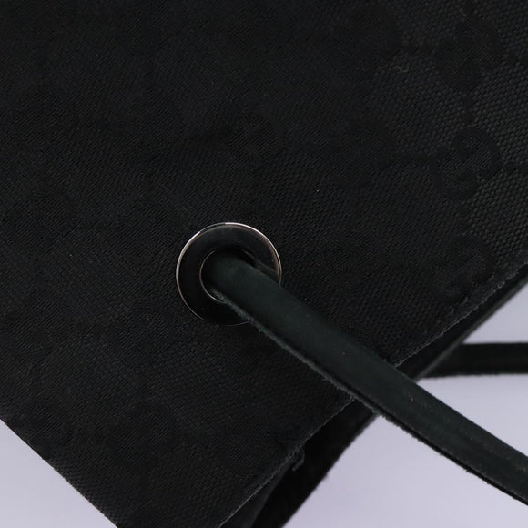 GUCCI GG Canvas Shoulder Bag Black Auth hk2332