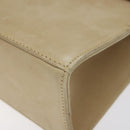 Salvatore Ferragamo Hand Bag Suede Beige Gold Auth hk2342-14