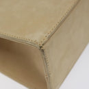 Salvatore Ferragamo Hand Bag Suede Beige Gold Auth hk2342-9