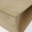 Salvatore Ferragamo Hand Bag Suede Beige Gold Auth hk2342-15