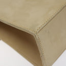 Salvatore Ferragamo Hand Bag Suede Beige Gold Auth hk2342-16