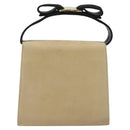 Salvatore Ferragamo Hand Bag Suede Beige Gold Auth hk2342-2