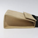 Salvatore Ferragamo Hand Bag Suede Beige Gold Auth hk2342-3