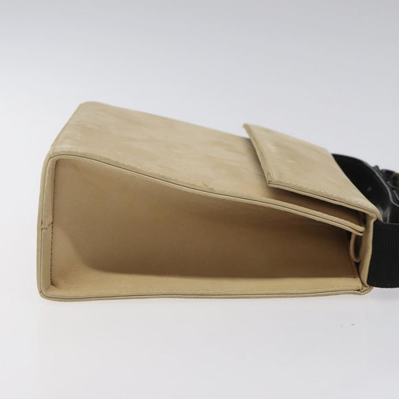 Salvatore Ferragamo Hand Bag Suede Beige Gold Auth hk2342