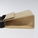 Salvatore Ferragamo Hand Bag Suede Beige Gold Auth hk2342-4