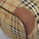 Burberrys Nova Check Boston Bag PVC Beige Auth hk2346-10