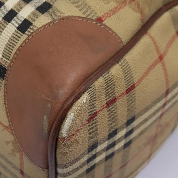 Burberrys Nova Check Boston Bag PVC Beige Auth hk2346