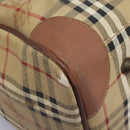 Burberrys Nova Check Boston Bag PVC Beige Auth hk2346-12