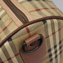 Burberrys Nova Check Boston Bag PVC Beige Auth hk2346-15