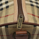 Burberrys Nova Check Boston Bag PVC Beige Auth hk2346-16