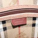 Burberrys Nova Check Boston Bag PVC Beige Auth hk2346-17