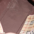 Burberrys Nova Check Boston Bag PVC Beige Auth hk2346-18