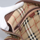 Burberrys Nova Check Boston Bag PVC Beige Auth hk2346-21