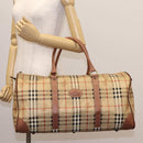 Burberrys Nova Check Boston Bag PVC Beige Auth hk2346-23