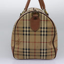 Burberrys Nova Check Boston Bag PVC Beige Auth hk2346-5