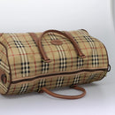 Burberrys Nova Check Boston Bag PVC Beige Auth hk2346-6
