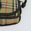 Burberrys Nova Check Shoulder Bag Canvas Leather Beige Black Auth hk2348-9