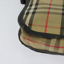 Burberrys Nova Check Shoulder Bag Canvas Leather Beige Black Auth hk2348-15
