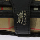 Burberrys Nova Check Shoulder Bag Canvas Leather Beige Black Auth hk2348-10