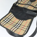 Burberrys Nova Check Shoulder Bag Canvas Leather Beige Black Auth hk2348-11