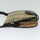 Burberrys Nova Check Shoulder Bag Canvas Leather Beige Black Auth hk2348-3