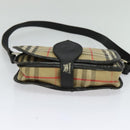 Burberrys Nova Check Shoulder Bag Canvas Leather Beige Black Auth hk2348-5