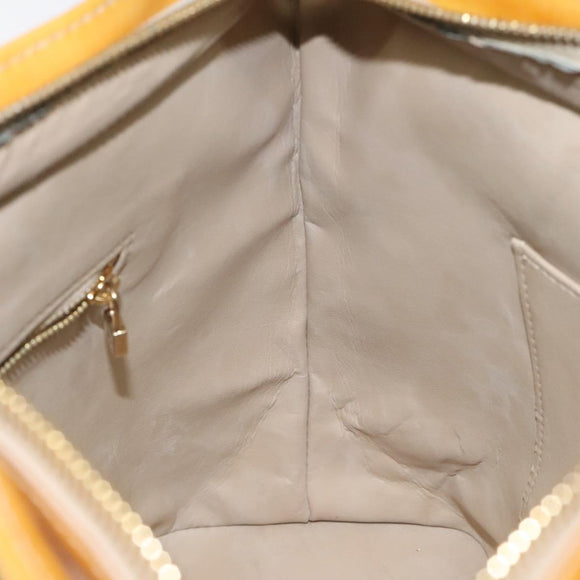 LOUIS VUITTON Monogram Vernis Houston Hand Bag Beige M91004 LV Auth hk2355