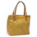 LOUIS VUITTON Monogram Vernis Houston Hand Bag Beige M91004 LV Auth hk2355-1