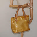 LOUIS VUITTON Monogram Vernis Houston Hand Bag Beige M91004 LV Auth hk2355-24