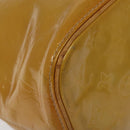 LOUIS VUITTON Monogram Vernis Houston Hand Bag Beige M91004 LV Auth hk2356-16