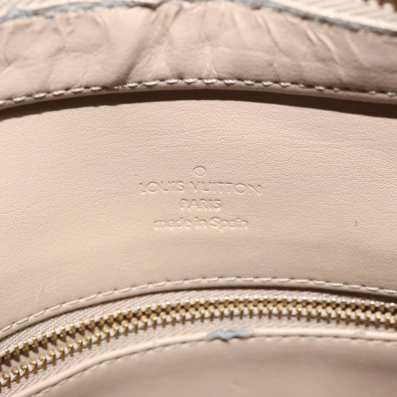 LOUIS VUITTON Monogram Vernis Houston Hand Bag Beige M91004 LV Auth hk2356