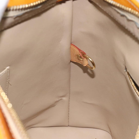 LOUIS VUITTON Monogram Vernis Houston Hand Bag Beige M91004 LV Auth hk2356